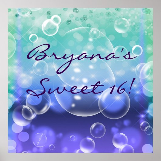 Onder de Birthday Party of the Zee Tropical Ocean Poster (Voorkant)