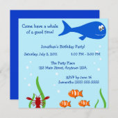 Onder de Birthday Party van het Zee Kinderen Kaart (Voorkant / Achterkant)