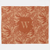 Onder de Bladeren Monogram Groen Fleece Deken (Voorkant (Horizontaal))