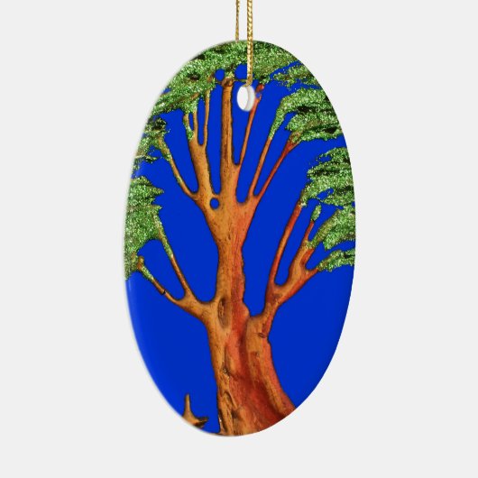 Onder de Blauwe Hemel: Het Acacia Tree Collectie Keramisch Ornament (Rechts)