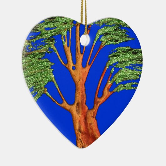 Onder de Blauwe Hemel: Het Acacia Tree Collectie Keramisch Ornament (Rechts)