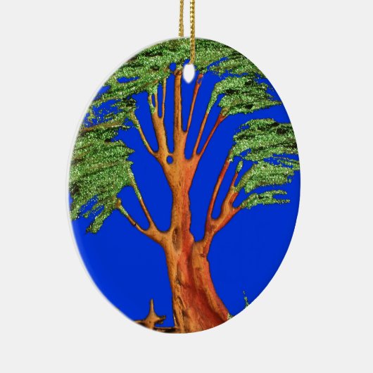 Onder de Blauwe Hemel: Het Acacia Tree Collectie Keramisch Ornament (Rechts)