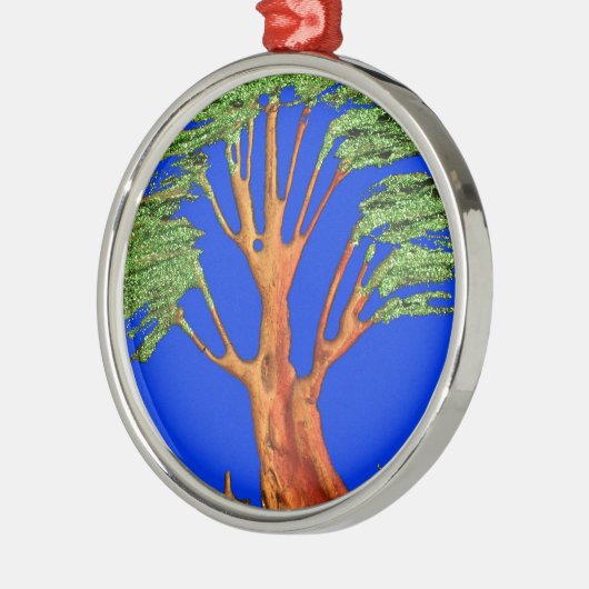 Onder de Blauwe Hemel: Het Acacia Tree Collectie Metalen Ornament (Links)