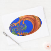 Onder de Blauwe Hemel: Het Acacia Tree Collectie Ovale Sticker (Envelop)