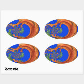 Onder de Blauwe Hemel: Het Acacia Tree Collectie Ovale Sticker (Vel)