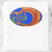 Onder de Blauwe Hemel: Het Acacia Tree Collectie Ovale Sticker (Tas)