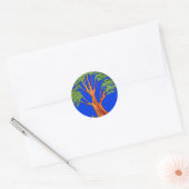 Onder de Blauwe Hemel: Het Acacia Tree Collectie Ronde Sticker (Envelop)