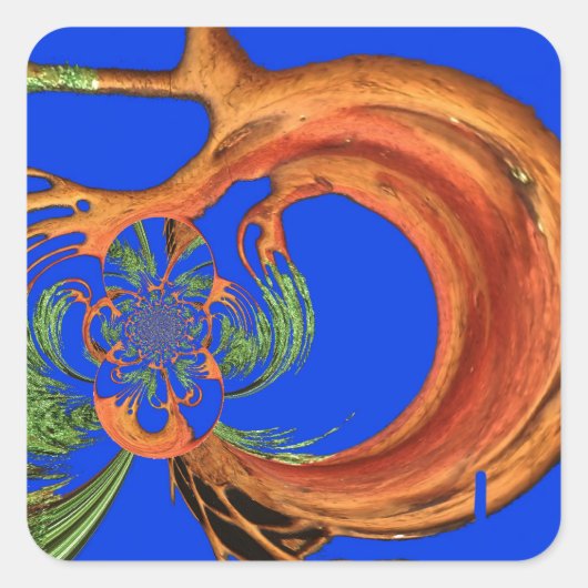 Onder de Blauwe Hemel: Het Acacia Tree Collectie Vierkante Sticker (Voorkant)