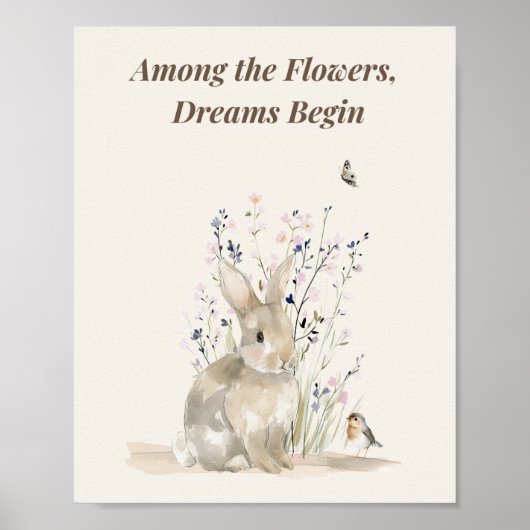 Onder de Bloemen Beginnen Dromen Poster (Voorkant)