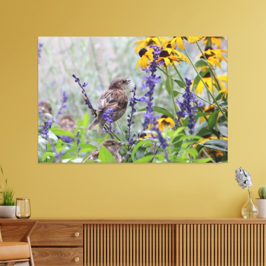 Onder de bloemen canvas afdruk (Insitu (Woonkamer))