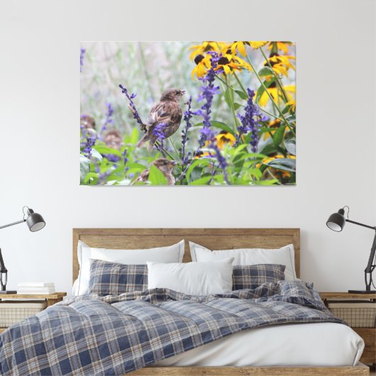 Onder de bloemen canvas afdruk (Insitu (Slaapkamer))