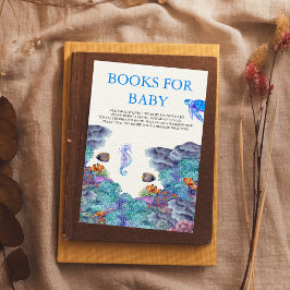 Onder de boeken van het Baby shower van de Zee voo Informatiekaartje