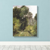 Onder de bomen 1864 (olie aan boord) canvas afdruk (Insitu (Houten vloer))