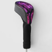 Onder de boom in roze/Paars Golfheadcover (Schuin)