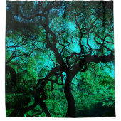 Onder de boom in Turquoise Douchegordijn (Voorkant)