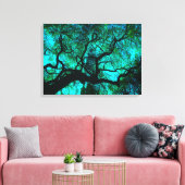 Onder de boom in Turquoise III Canvas Afdruk (Insitu (Woonkamer))