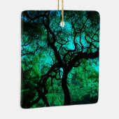 Onder de boom in Turquoise Keramisch Ornament (Rechts)