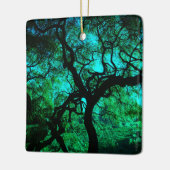 Onder de boom in Turquoise Keramisch Ornament (Links)