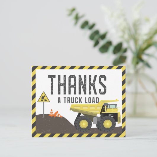 Onder de bouwvuilwagen Birthday Dank u Briefkaart (Staand voorkant)