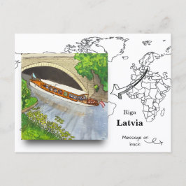 Onder de brug: Riga Stadsgracht Briefkaart
