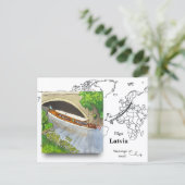 Onder de brug: Riga Stadsgracht Briefkaart (Staand voorkant)