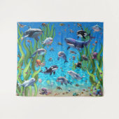 Onder de Bubbly Zee Party achtergrond wandtapijt Wandkleed (Voorkant (horizontaal))