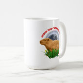 Onder de Capybara-maan Cute Dier Koffiemok (Voorkant rechts)