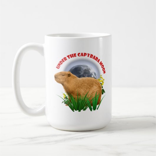 Onder de Capybara-maan Cute Dier Koffiemok (Links)