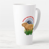 Onder de Capybara-maan Cute Dier Latte Mok (Rechterhoek)
