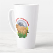 Onder de Capybara-maan Cute Dier Latte Mok (Linkerhoek)
