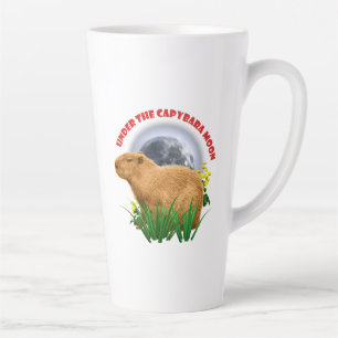 Onder de Capybara-maan Cute Dier Latte Mok