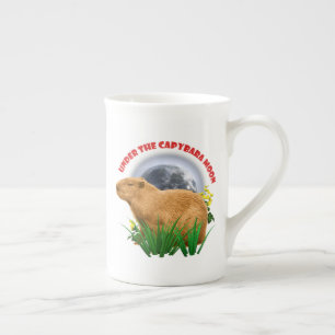 Onder de Capybara-maan Cute Dier Porselein Kop