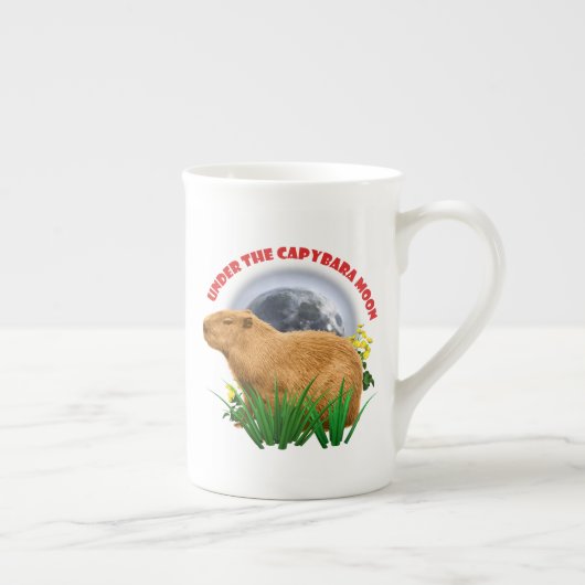 Onder de Capybara-maan Cute Dier Porselein Kop (Rechts)
