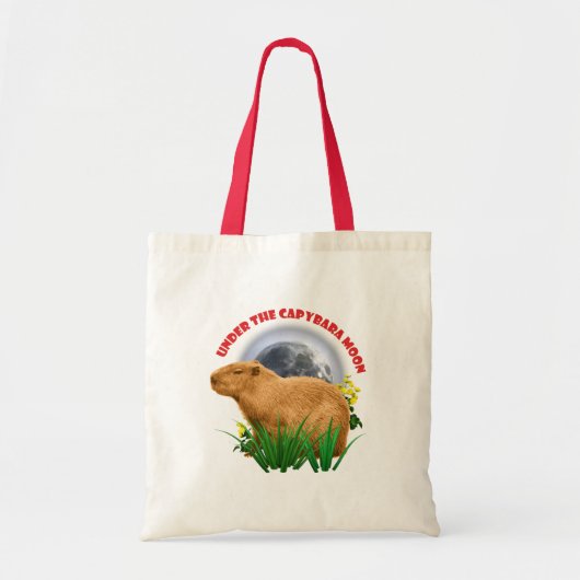 Onder de Capybara-maan Cute Dier Tote Bag (Voorkant)