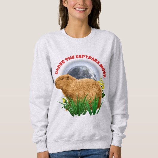 Onder de Capybara-maan Cute Dier Trui (Voorkant)
