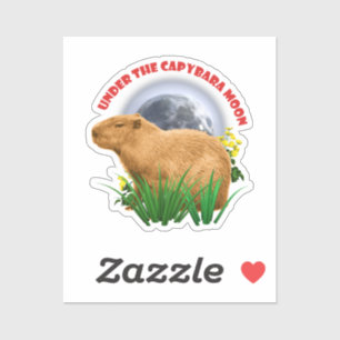Onder de Capybara Maan Funny Capybara Sticker