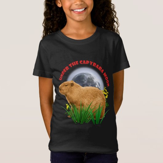 Onder de Capybara-maan Grappige Capybara T-shirt (Voorkant)
