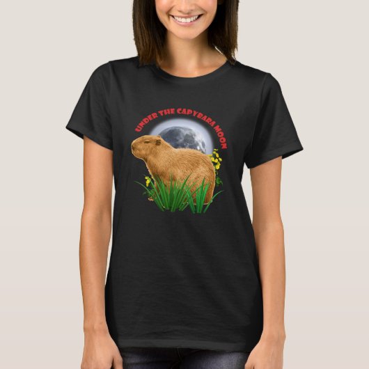 Onder de Capybara-maan Grappige Capybara T-shirt (Voorkant)