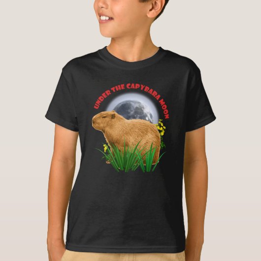 Onder de Capybara-maan Grappige Capybara T-shirt (Voorkant)