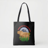 Onder de Capybara-maan Grappige Capybara Tote Bag (Voorkant)