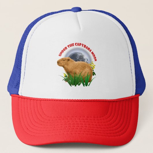 Onder de Capybara-maan Grappige Capybara Trucker Pet (Voorkant)