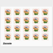 Onder de Capybara-maan Grappige Capybara Vierkante Sticker (Vel)