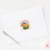 Onder de Capybara-maan Grappige Capybara Vierkante Sticker (Envelop)