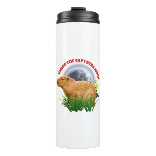 Onder de Capybara Maan Knuffel Dier Thermosbeker (Voorkant)