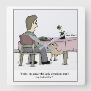 Onder de Cartoon van de belasting van de Dog van d Vierkante Klok