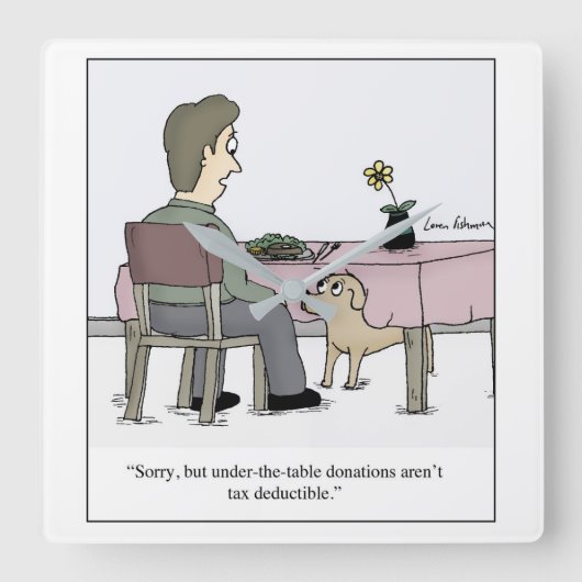 Onder de Cartoon van de belasting van de Dog van d Vierkante Klok (Voorkant)