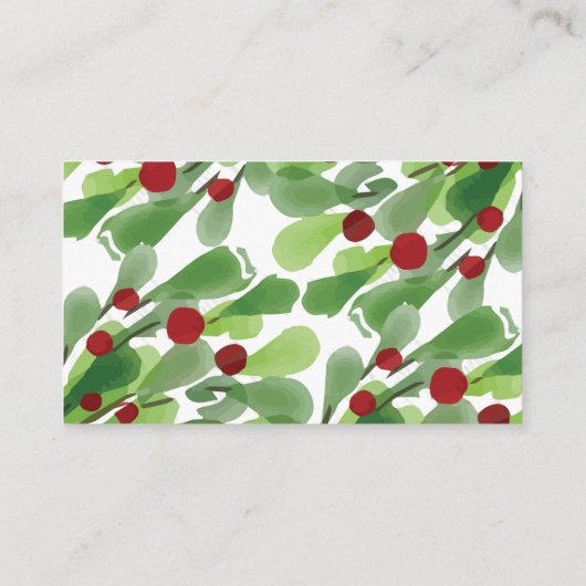 Onder de Christmas Mistletoe Wedding Website Kaart (Achterkant)