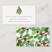 Onder de Christmas Mistletoe Wedding Website Kaart (Voorkant / Achterkant)