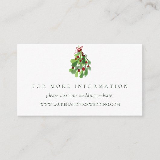 Onder de Christmas Mistletoe Wedding Website Kaart (Voorkant)