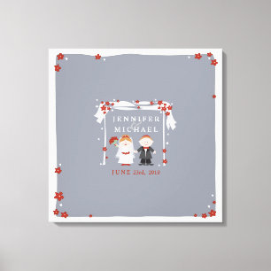 ONDER DE CHUPPAH Joods Huwelijk Inloggen Board Canvas Afdruk